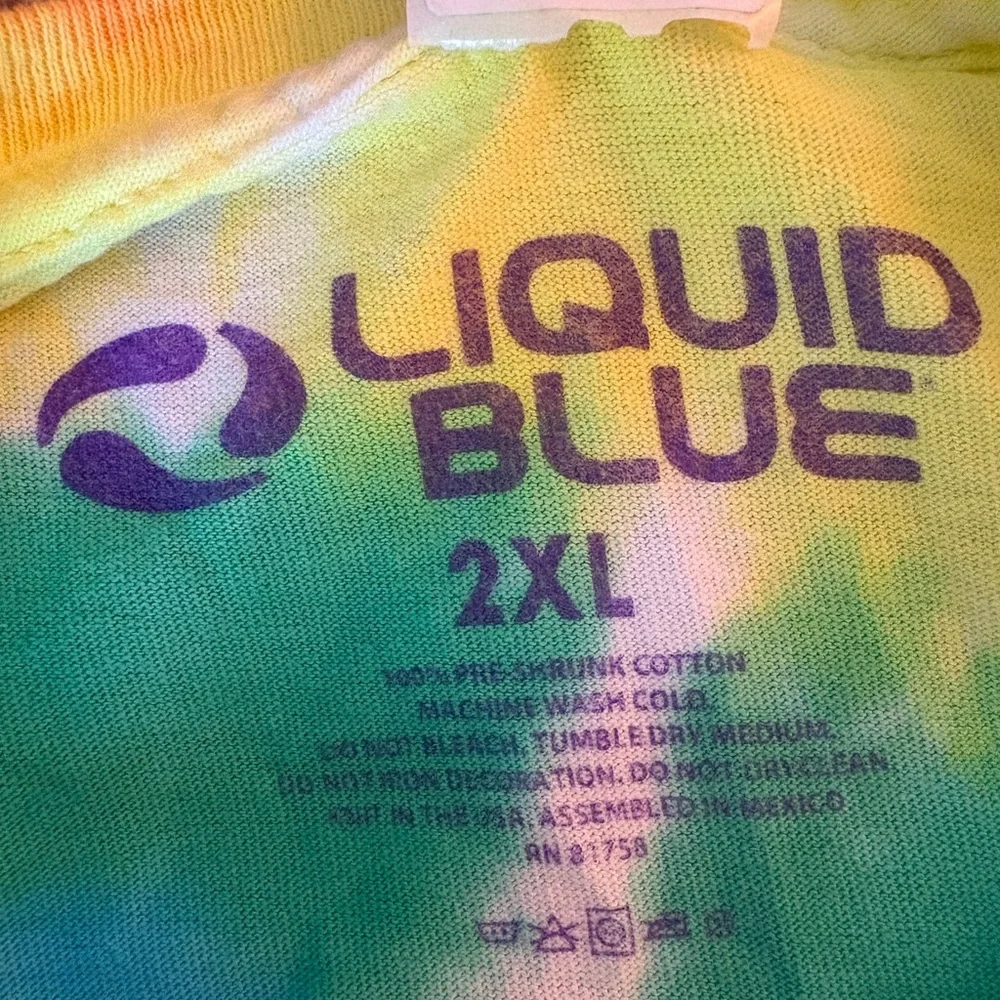 Liquid Blue Multicolor Tie-Dye Grateful Dead T-Shirt - Picture 4 of 4